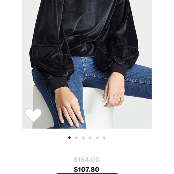 NationLTD Kiera Velvet lantern sleeve top - Picture 6 of 6